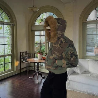 【SEMPLICITA】BOXY迷彩座山雕 雙面可穿式