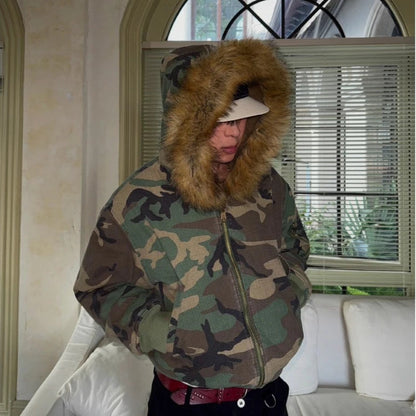 【SEMPLICITA】BOXY迷彩座山雕 雙面可穿式