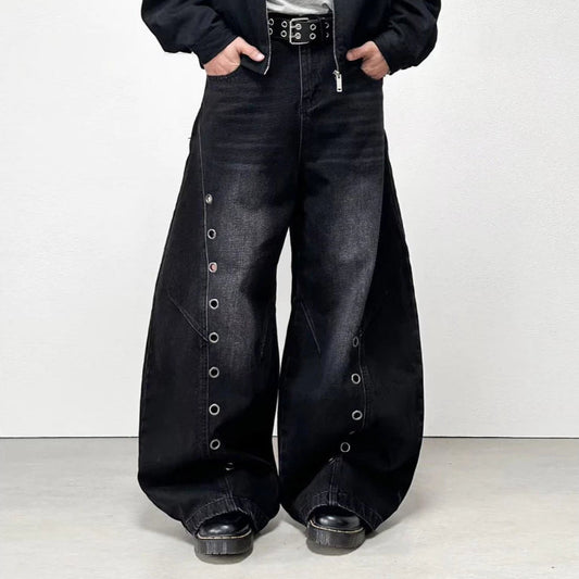 (預購) 美式排釘釦 彎刀丹寧褲